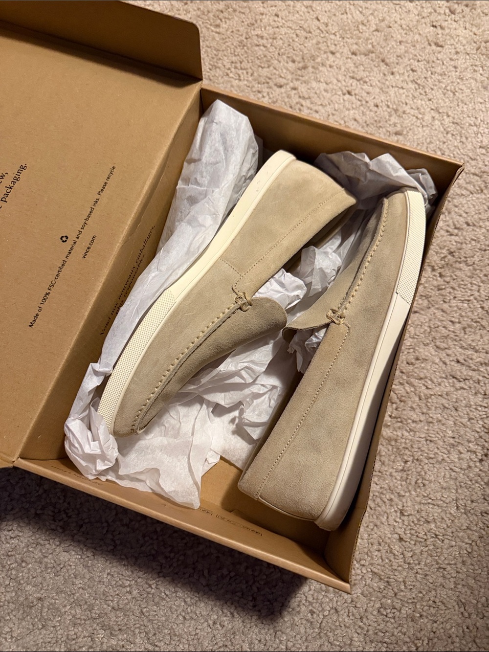 Vince Men's Suede Slip-On Loafers in Light Taupe